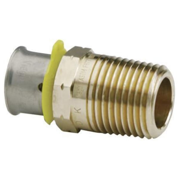 1/2" x 3/4" PEX Male Adapter (Crimp(F1807) x MIP) - PureFlow® Press (Brass)