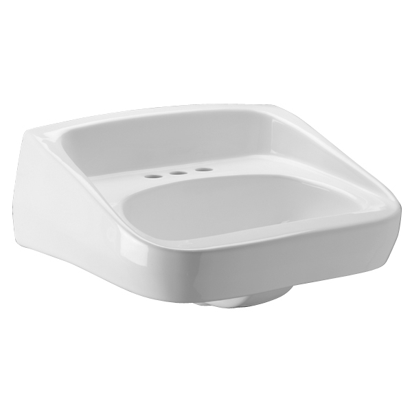 Zurn Z5364 20x18 Wall-Mount High-Back Sink/Lavatory, 4" Centers, White Vitreous China