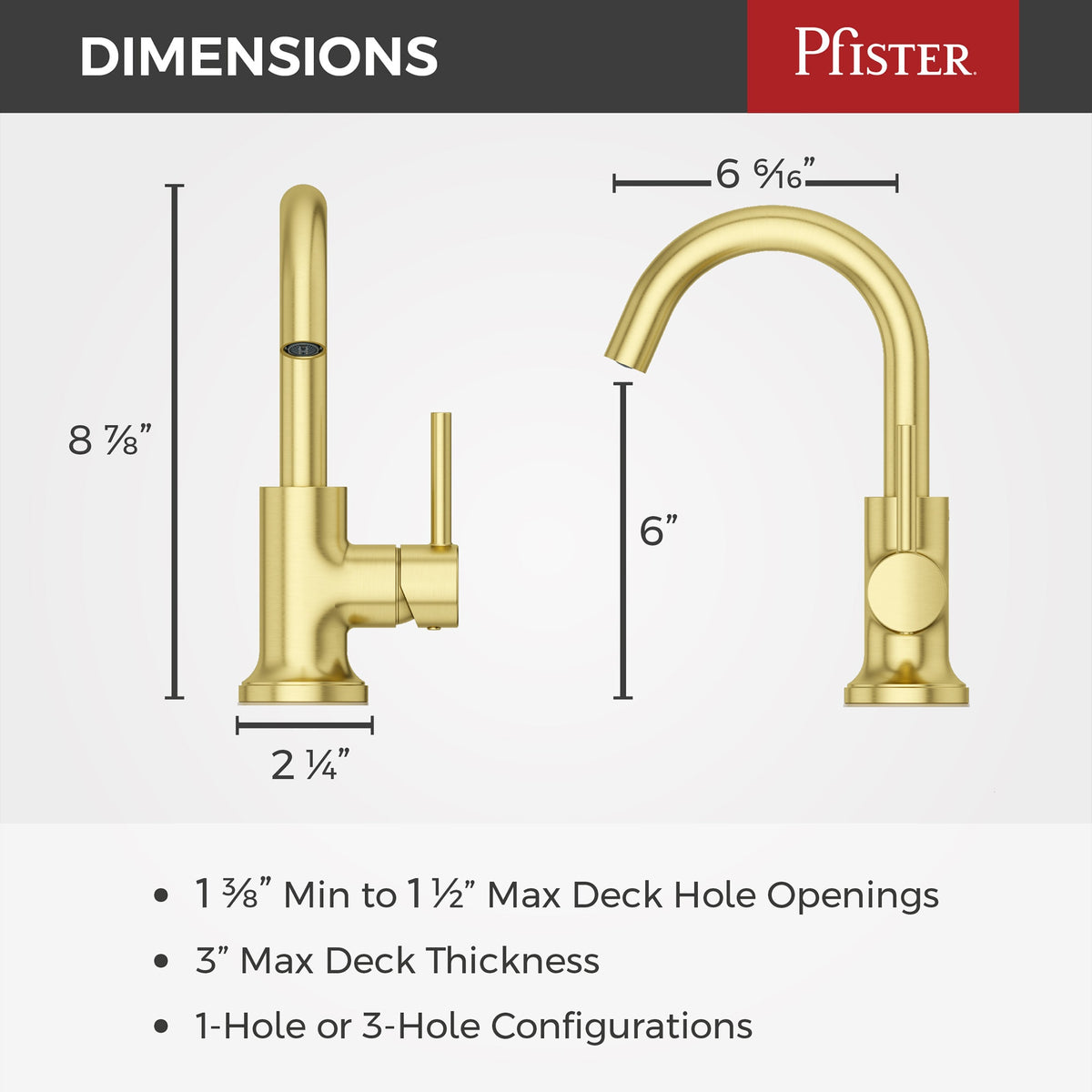 Pfister Faucets LG42-TNT2BG Tenet Single Control 4" Centerset Bathroom Faucet in Brushed Gold