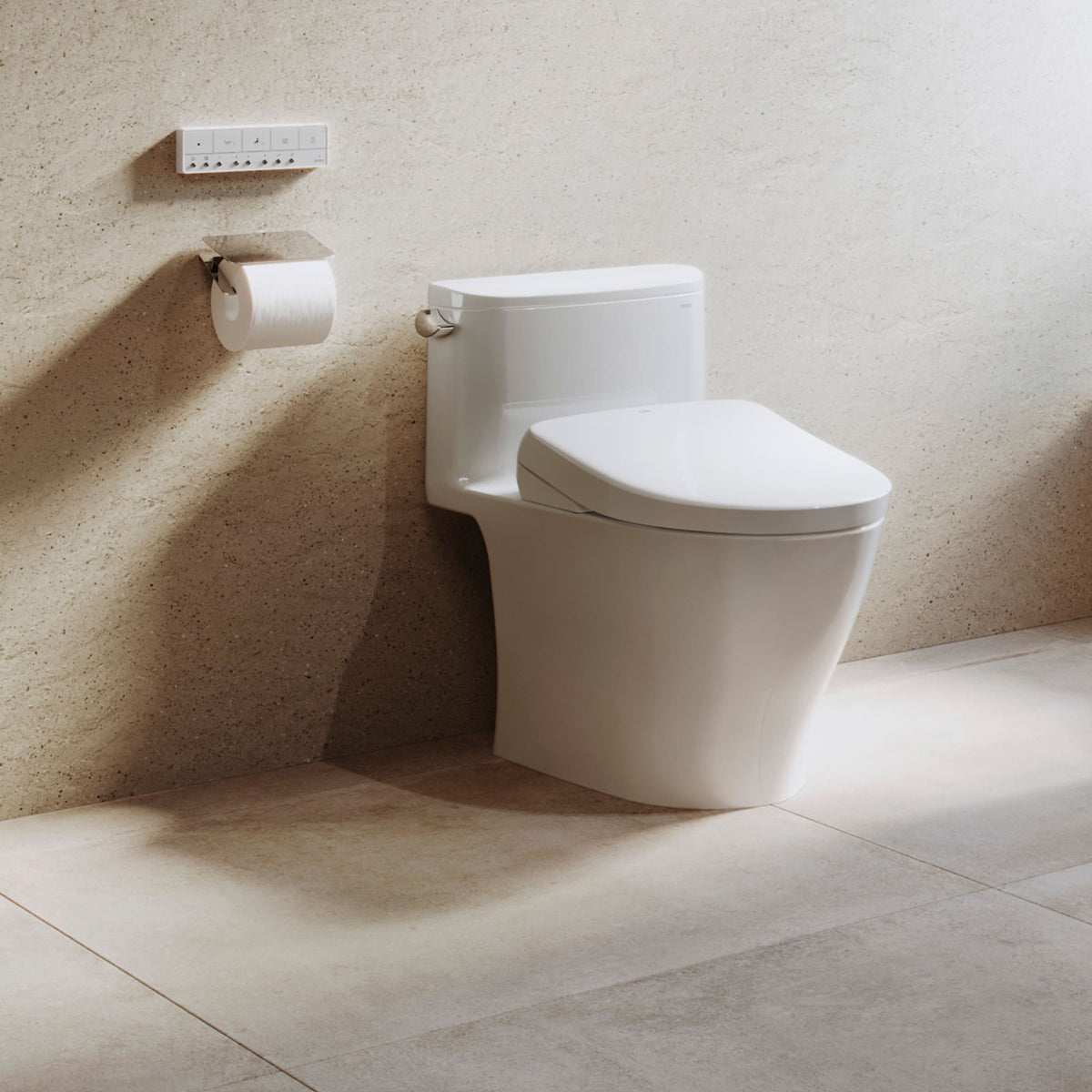 Toto SW4726#12 S7 WASHLET® Electronic Bidet Toilet Seat with EWATER+®, Contemporary Lid, Elongated, Sedona Beige