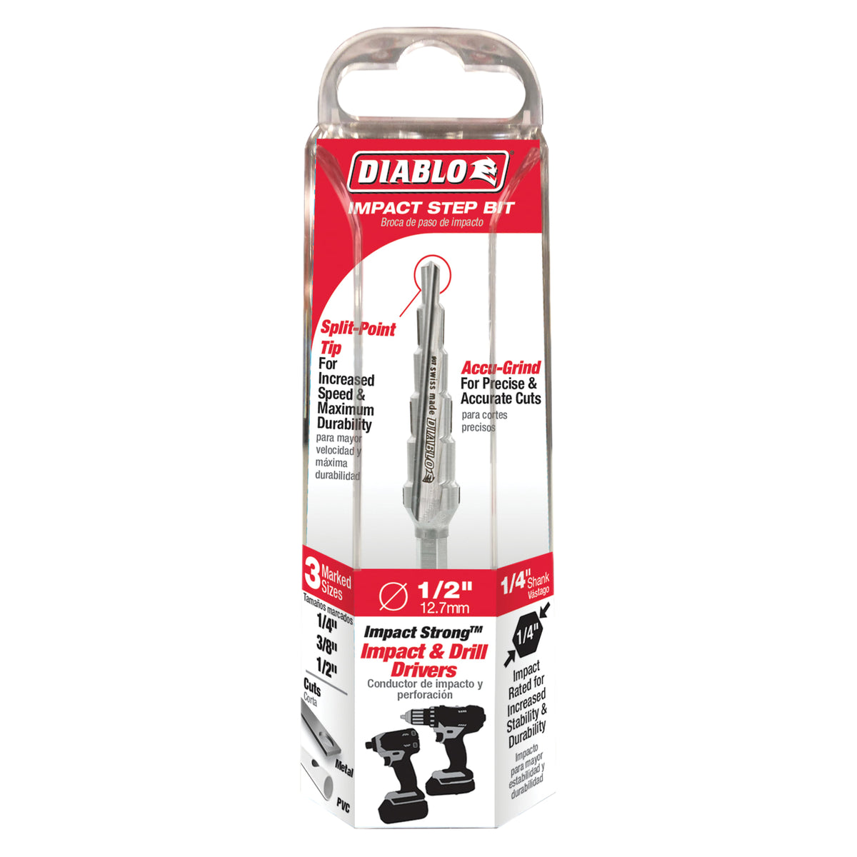 Diablo 1/4" - 1/2" Impact Step Drill Bit (6 Steps)