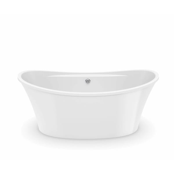 Ariosa 6636 Acrylic Freestanding Center Drain Bathtub in White with White Skirt