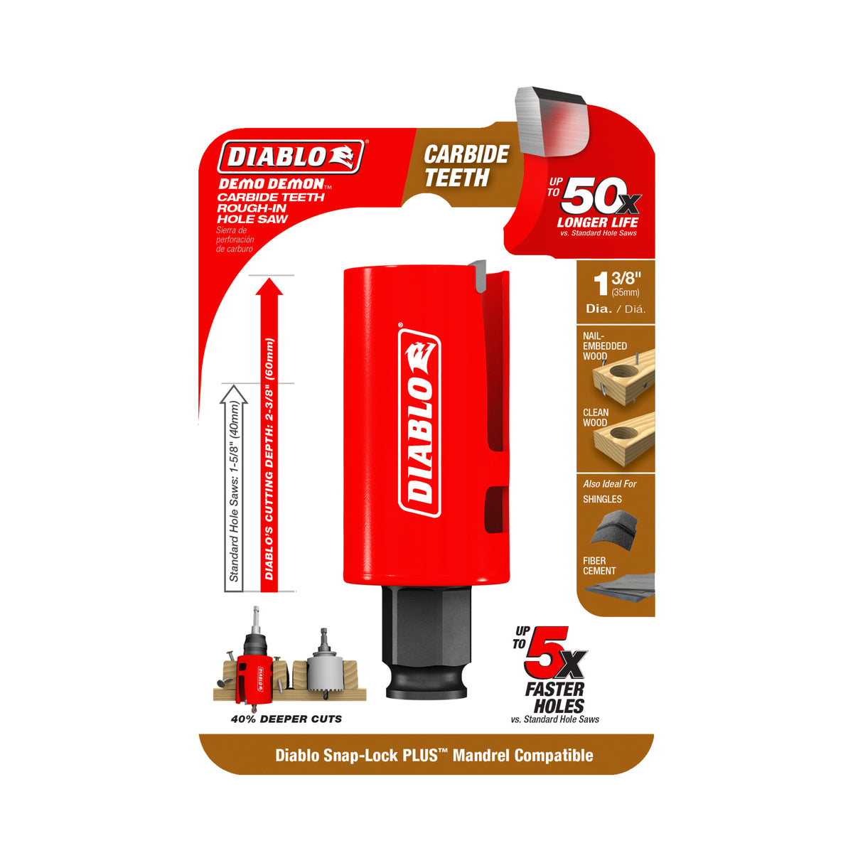 Diablo 1-3/8" Demo Demon® Carbide Teeth Rough-In Hole Saw