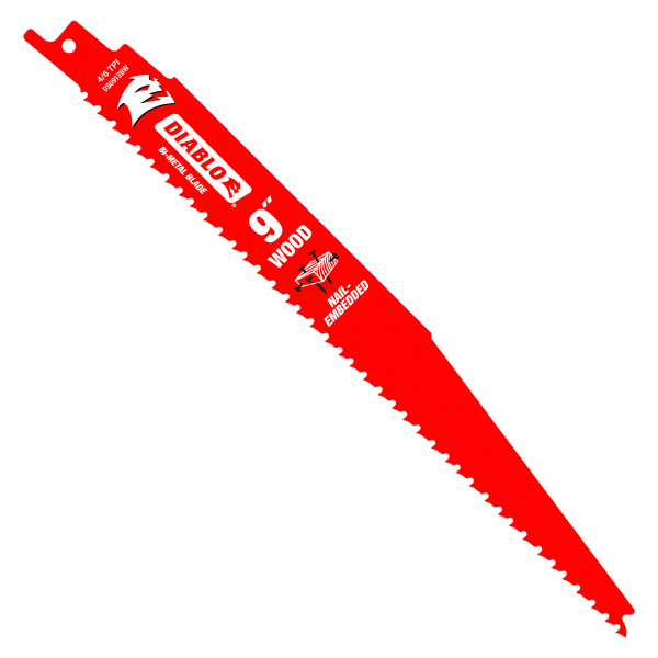 9" 4/6TPI Bi-Metal Reciprocating Saw Blade for Nail-Embedded Wood (25-Pack)