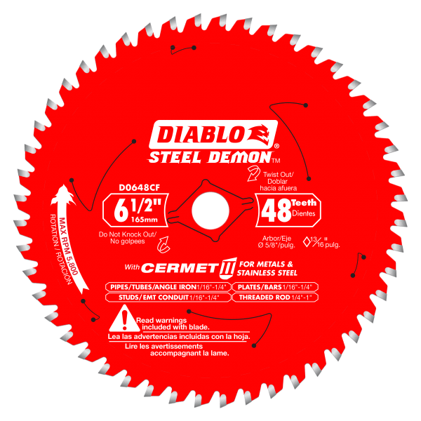6-1/2" x 48 Teeth Steel Demon™ Cermet II Saw Blade for Metals and Stainless Steel
