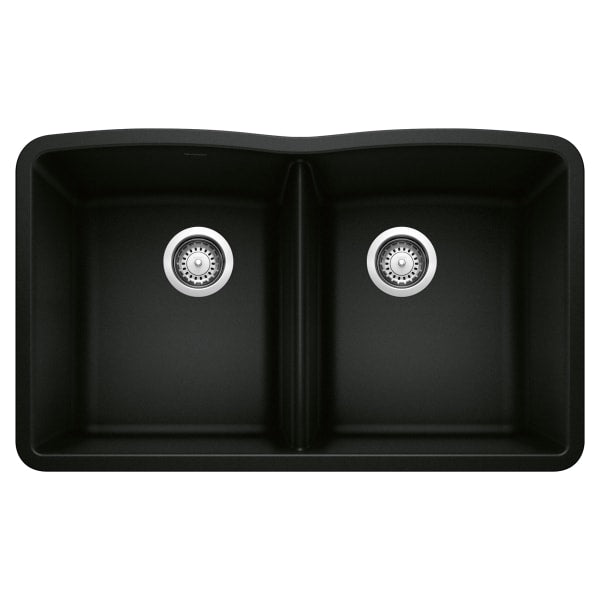 Diamond Equal Double Bowl Kitchen Sink - Coal Black