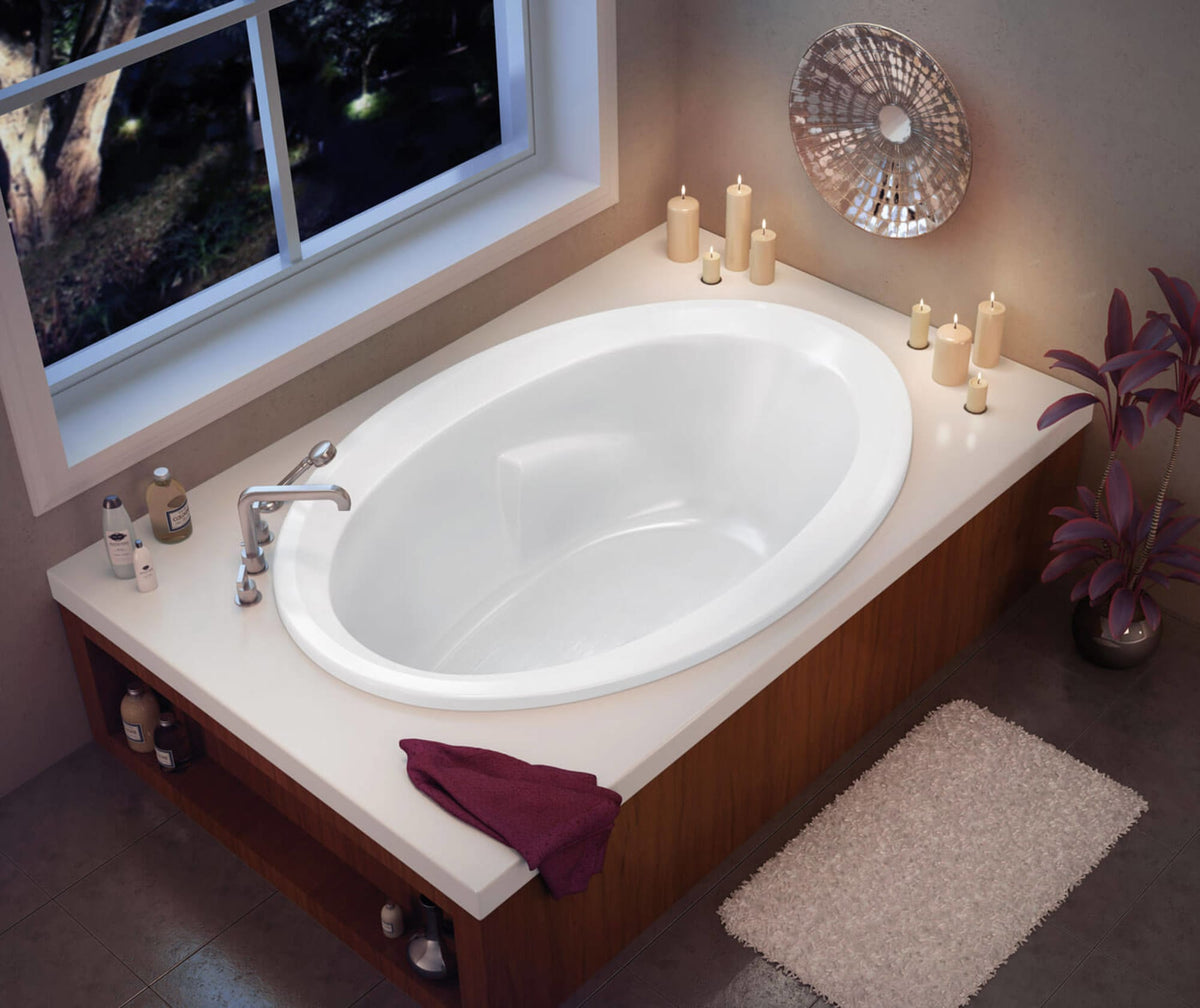Maax Tympani 72 x 42 Acrylic Drop-in Center Drain Bathtub in White