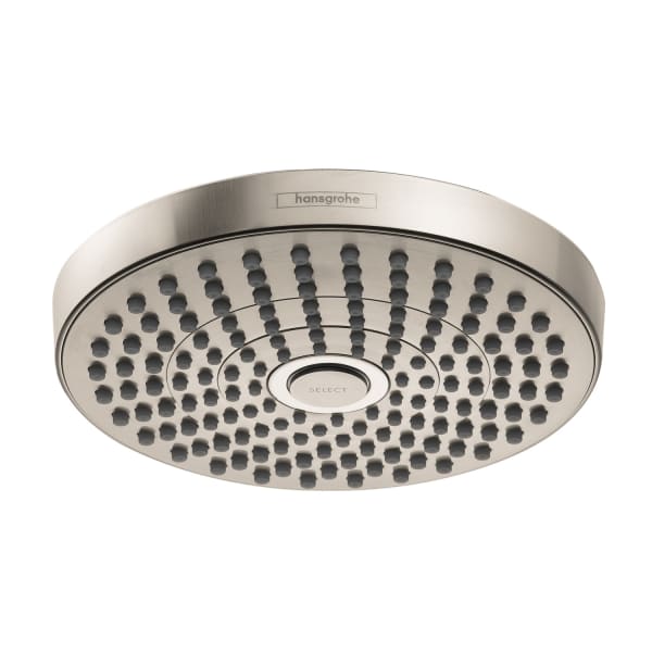 hansgrohe Croma Select S Showerhead 180 2-Jet, 1.8 GPM in Brushed Nickel