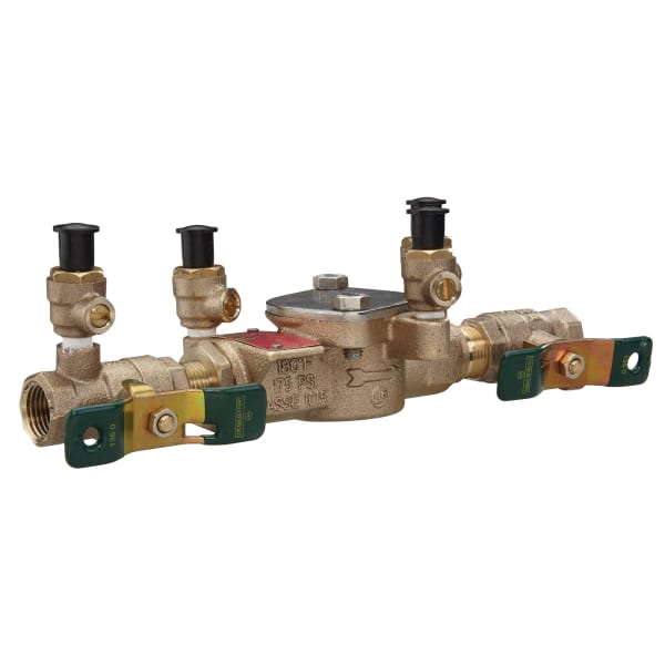 1/2" Lead Free Double Check Valve Backflow Preventer Assembly, Quarter Turn Shutoff, Single Top Entry