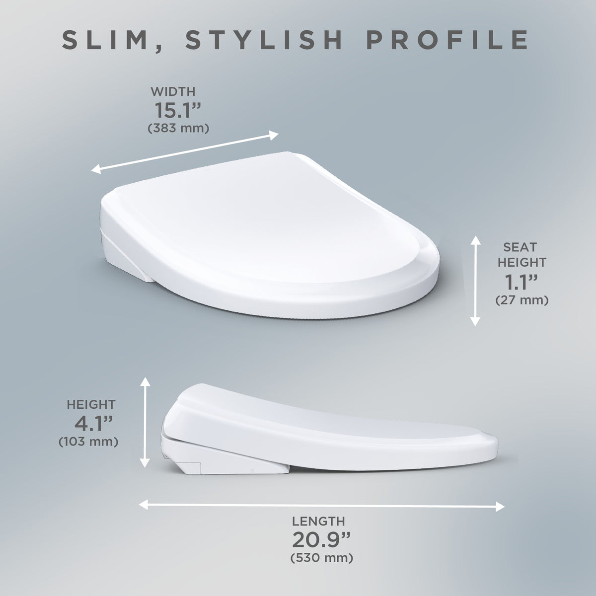 Toto SW4734AT40#01 S7A WASHLET®+ Electronic Bidet Seat, EWATER+®, Auto Open and Close Classic Lid, Elongated, Cotton White