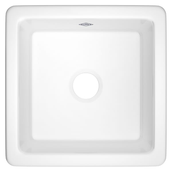 Lancaster™ 18" Single Bowl Square Fireclay Bar/Food Prep Kitchen Sink in White (WH)