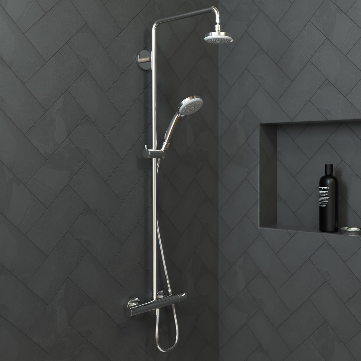 hansgrohe Croma 100 Showerhead E 3-Jet, 1.8 GPM in Chrome