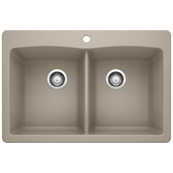 Diamond Equal Double Dual Mount Kitchen Sink - Truffle