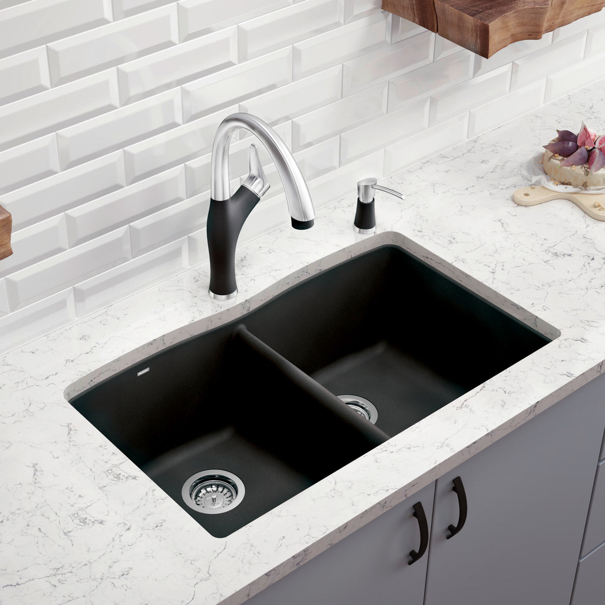 Blanco Diamond Equal Double Dual Mount Kitchen Sink - Anthracite