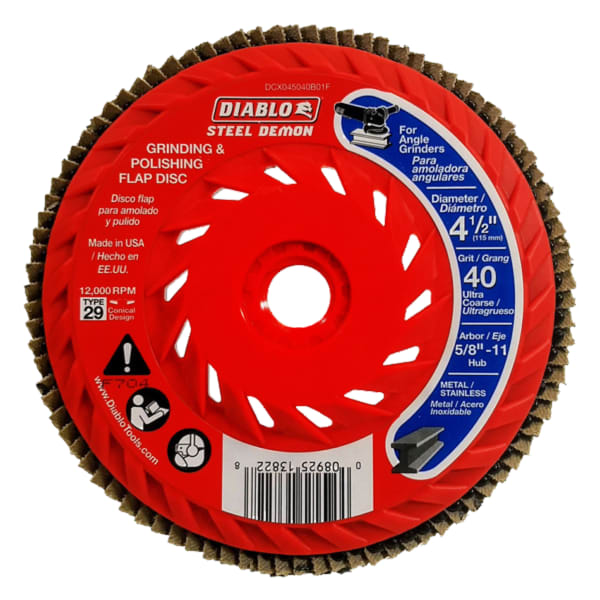 4-1/2" 40-Grit Steel Demon™ Flap Disc for Metal with Speed Hub