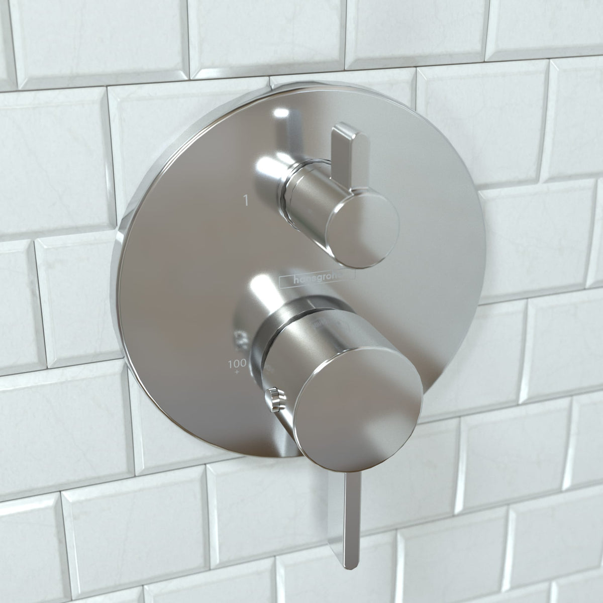 hansgrohe Ecostat Thermostatic Trim S with Volume Control in Chrome