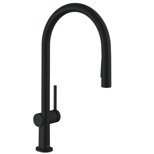 hansgrohe Talis N HighArc Kitchen Faucet, O-Style 2-Spray Pull-Down, 1.75 GPM in Matte Black