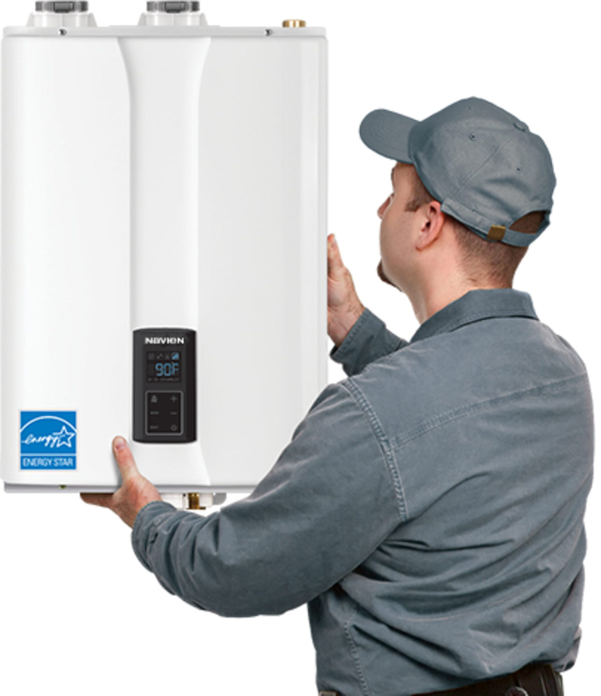 Navien High Efficiency Condensing Heating Boiler Max Htg Input: 55,000 BTU/h, Indoor Wall-Hung, Residential/Commercial NHB-55