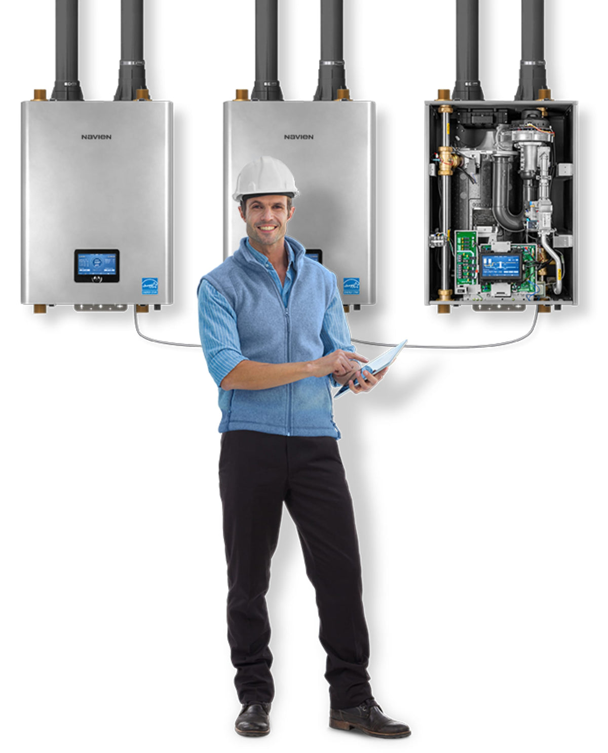Navien High Efficiency Condensing Heating Boiler Max Htg Input: 301,000 BTU/h, Indoor Wall-Hung, Residential/Commercial NFB-301C