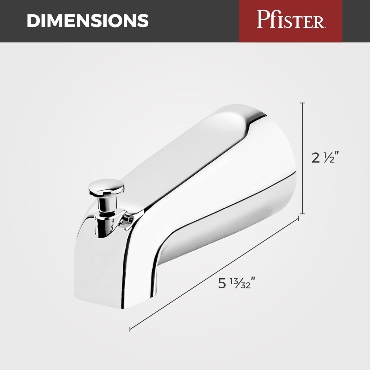 Pfister Faucets J15-020C Tub Spout with Diverter in Polished Chrome (Pack of 12)
