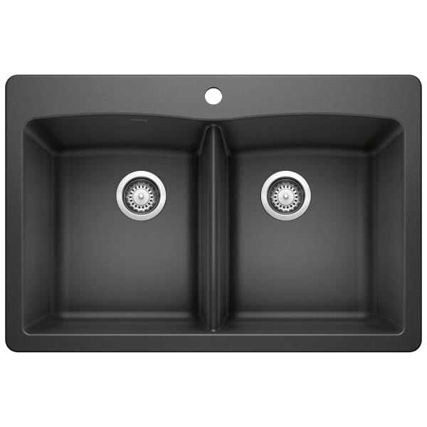 Diamond Equal Double Dual Mount Kitchen Sink - Anthracite