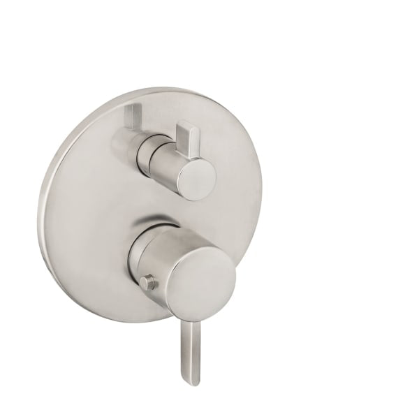 hansgrohe Ecostat Thermostatic Trim S with Volume Control and Diverter in Brushed Nickel