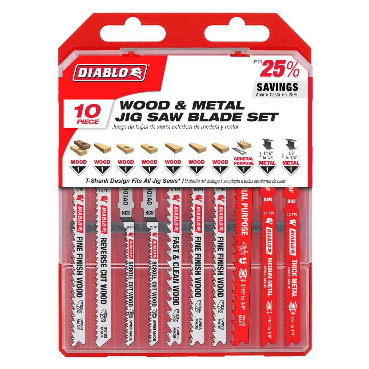 Diablo Jig Saw Blade Set for Wood & Metal (10-Piece)