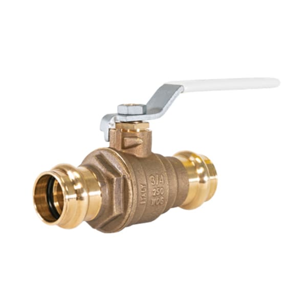 1" Press - Full Port, 2 Piece, Press Connection, Dezincification Resistant Brass, 250 WOG