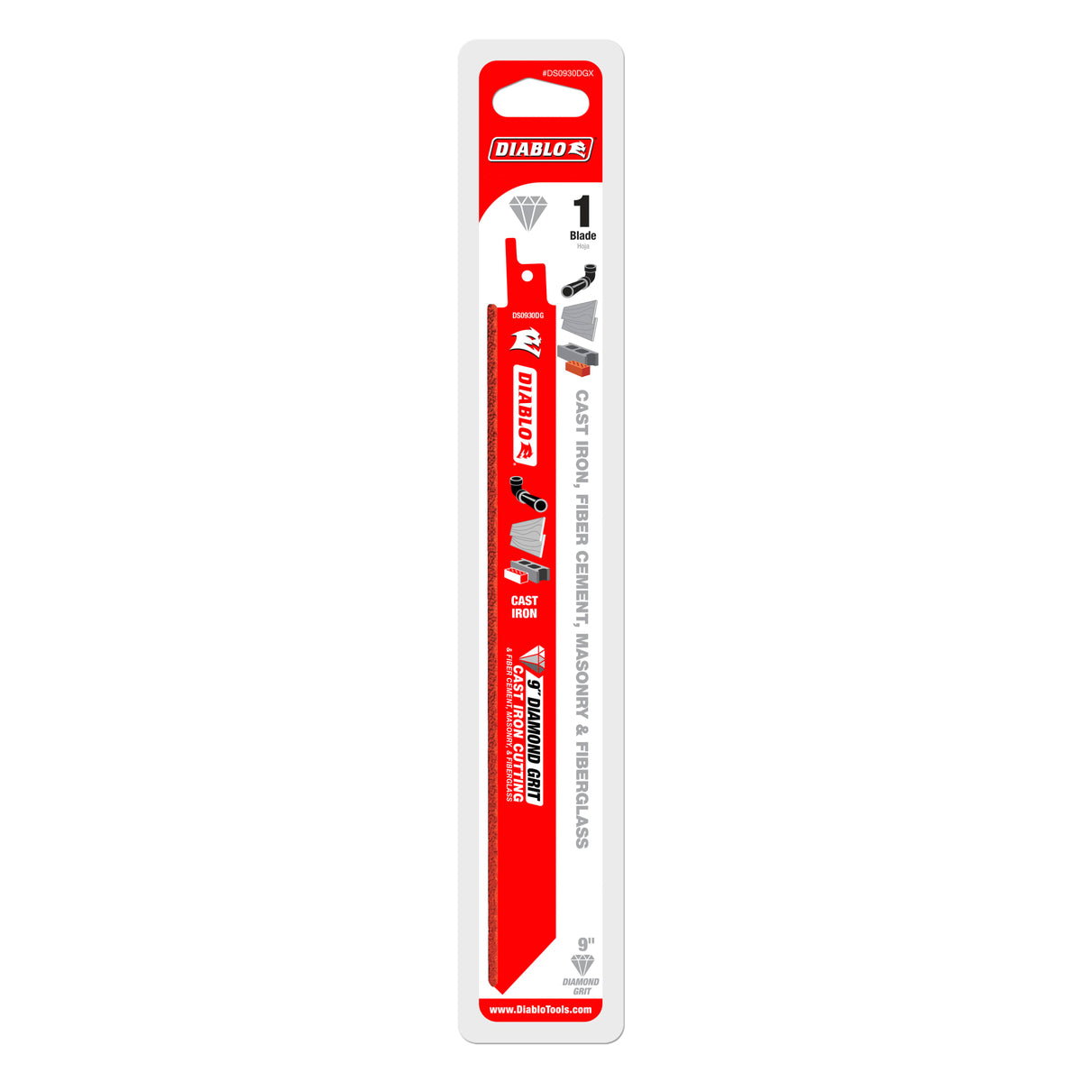 Diablo 9" Diamond Grit Reciprocating Saw Blade for Cast Iron