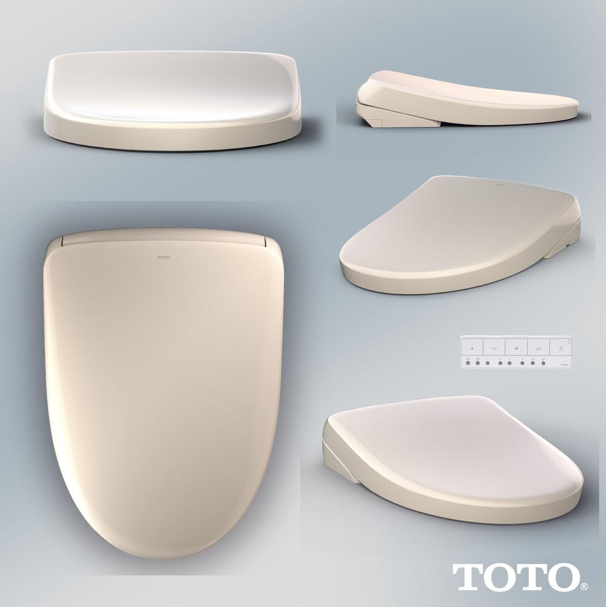 Toto SW4726#12 S7 WASHLET® Electronic Bidet Toilet Seat with EWATER+®, Contemporary Lid, Elongated, Sedona Beige