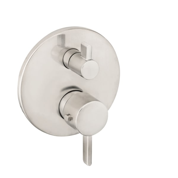 hansgrohe Ecostat Thermostatic Trim S with Volume Control in Brushed Nickel