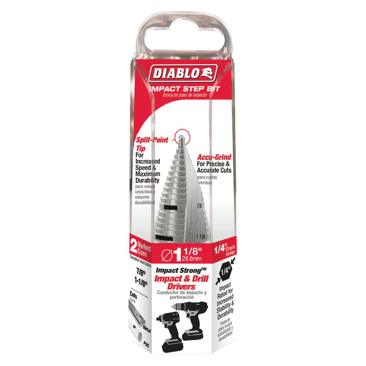 Diablo 7/8" - 1-1/8" Impact Step Drill Bit (17 Steps)