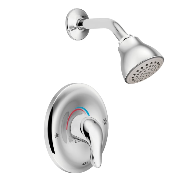 Moen Chateau Posi-Temp Valve and Single-Handle 1-Spray Shower Faucet with Valve in Chrome (Valve Included)