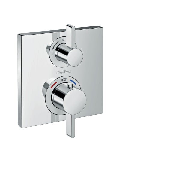 hansgrohe Ecostat Square Thermostatic Trim with Volume Control and Diverter in Chrome