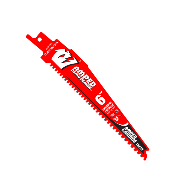 6" 6/9TPI AMPED™ Demo Demon™ Carbide Teeth Reciprocating Saw Blades for General Purpose Cuts (3-Pack)