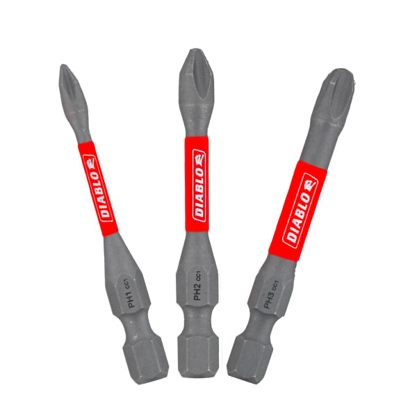 2" Assorted Phillips Drive Bits (3-Piece)