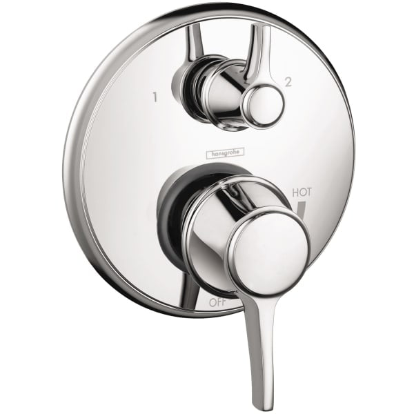 hansgrohe Ecostat Classic Pressure Balance Trim with Diverter, Round in Chrome