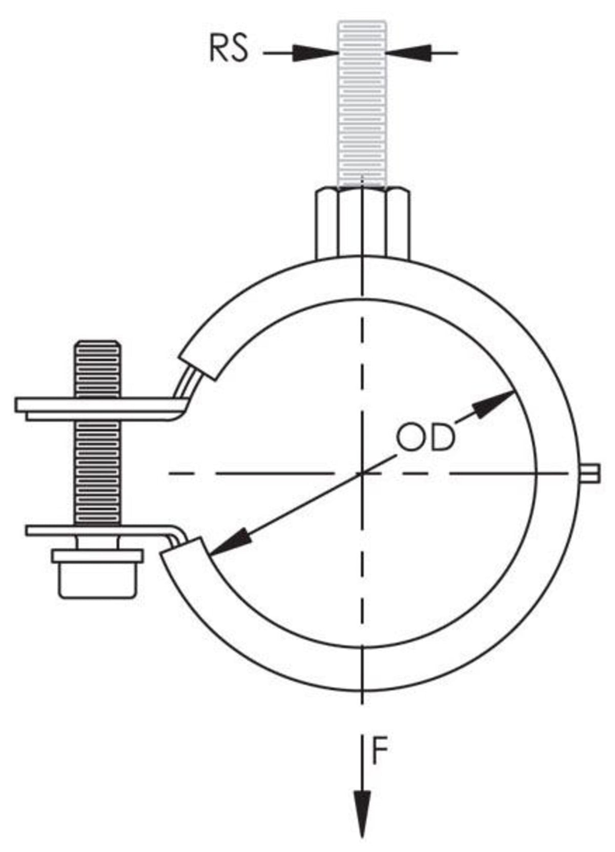 nVent CADDY Superfix 454 Standard Duty, 1.575"-1.693" (42.2-41.3 mm) OD, 1 1/4" Pipe, 1 1/2" Copper Tube