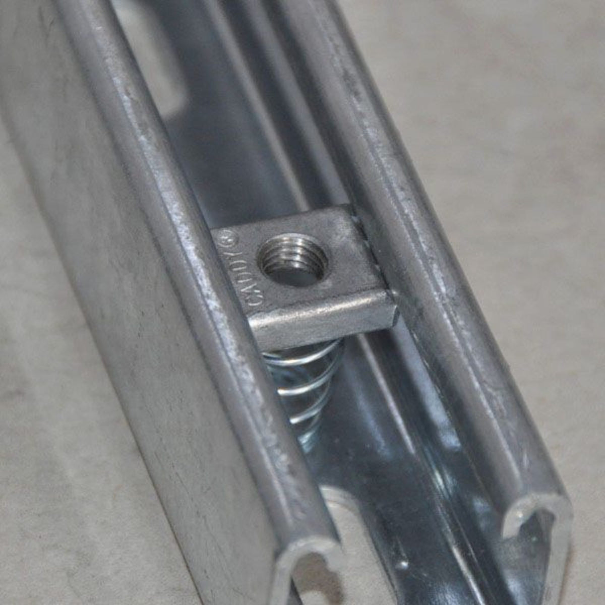 nVent Caddy Strut Nut with Spring, Channel Type A, Steel, EG, 1/2" Rod, 12.7 mm