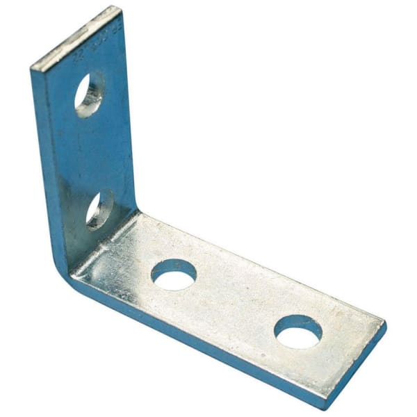 2-2 Hole Corner Angle Bracket, Steel, EG, 4.125" x 3.5" (104.78 mm x 88.9 mm)