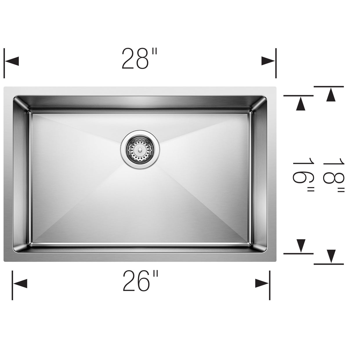 Blanco Quatrus R15 28" Single Bowl Kitchen Sink