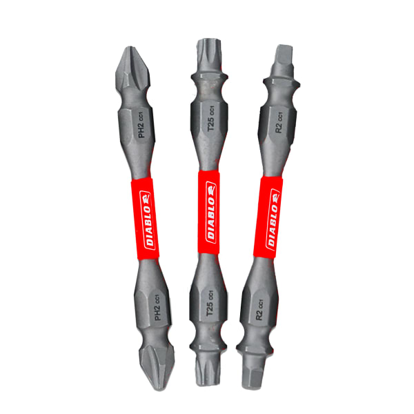 2-1/2" Double-Ended Phillips, Square and Torx Drive Bit Set (3-Piece)