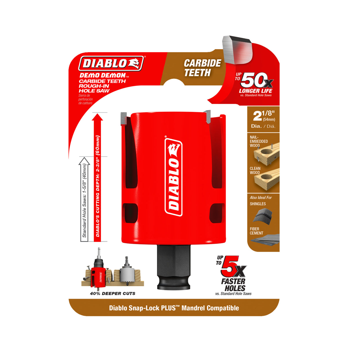 Diablo 2-1/8" Demo Demon® Carbide Teeth Rough-In Hole Saw