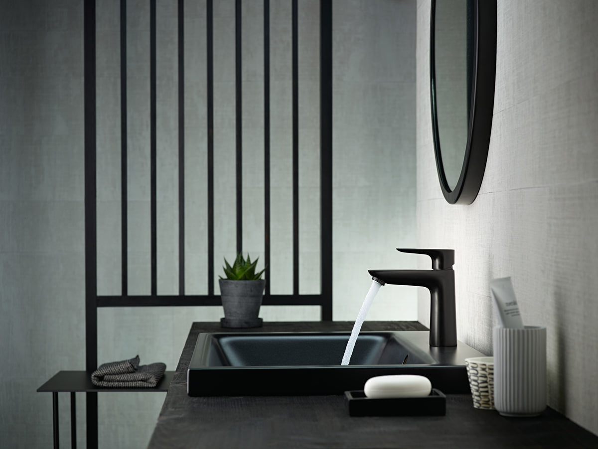 hansgrohe Talis E Single-Hole Faucet 110 with Pop-Up Drain, 1.2 GPM in Matte Black