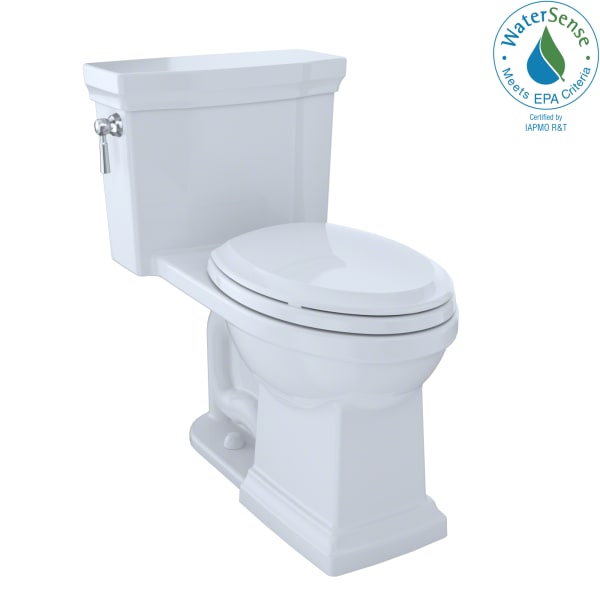TOTO® Promenade® II One-Piece Elongated 1.28 GPF Universal Height Toilet with CEFIONTECT, Cotton White - MS814224CEFG#01