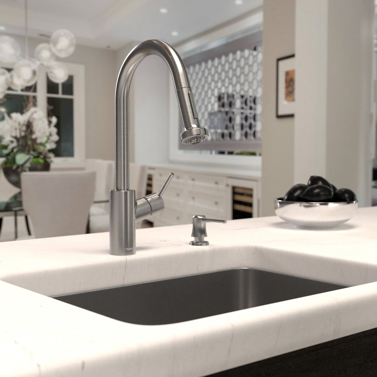 hansgrohe Talis S² HighArc Kitchen Faucet, 2-Spray Pull-Down, 1.75 GPM in Stainless Steel Optic