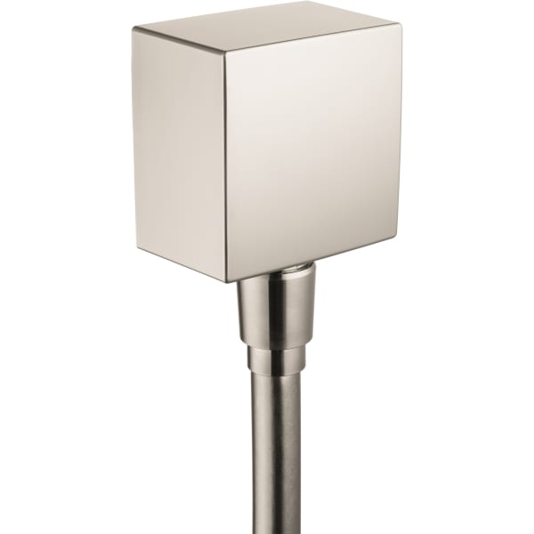 hansgrohe FixFit Wall Outlet Square with Check Valves in Brushed Nickel
