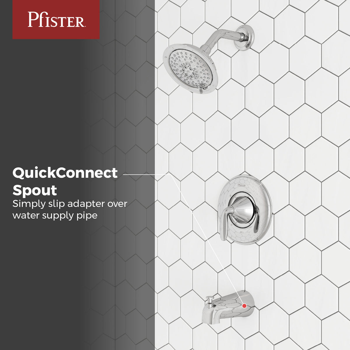 Pfister Faucets J15-020C Tub Spout with Diverter in Polished Chrome (Pack of 12)