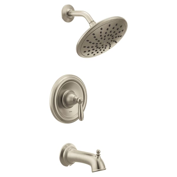 Moen Brantford Posi-Temp Rainshower Single-Handle Tub and Shower Faucet Trim Kit in Brushed Nickel (Valve Sold Separately)