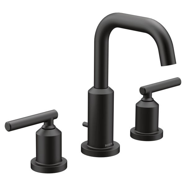 Moen Gibson 8 in. Widespread 2-Handle High-Arc Bathroom Faucet in Matte Black (Valve Not Included)